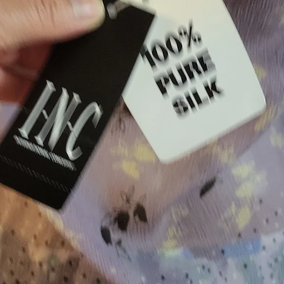 I.N.C Women's 100% Pure Silk Floral Long Sleeve Blouse Size 6 - Picture 11 of 11